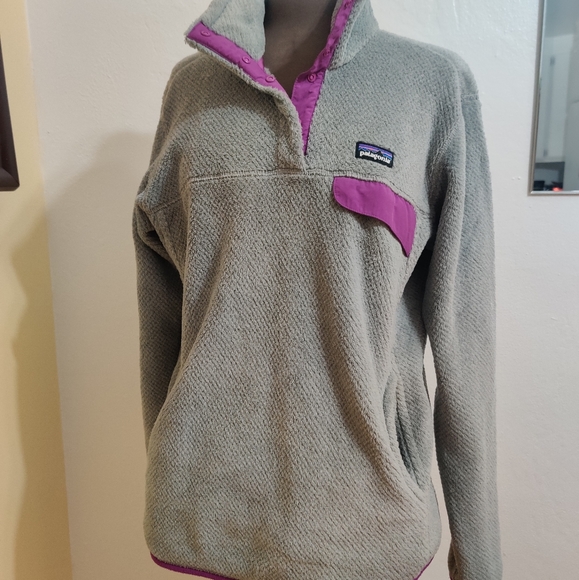 Patagonia Re-Tool Snap-T Pullover Polartec Thermal Pro Gray/purple L - Picture 2 of 10